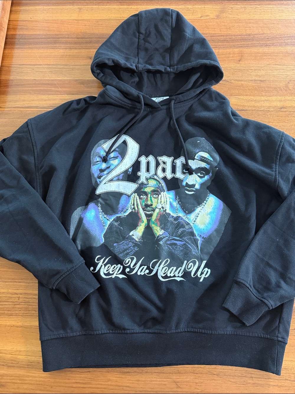 NWOT 2Pac Hoodie “Keep Ya Head Up” Black Size | S
